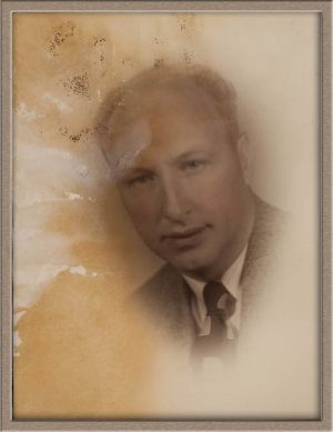 Before Extensive Digital Photo Restoration of Hand-Colored Male Studio Portrait